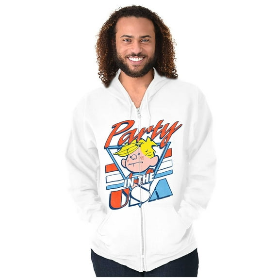 Dennis The Menace Party in the USA Unisex Plus Size Zip Hoodie Brisco Brands 4X