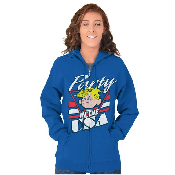 Dennis The Menace Party in the USA Zip Up Hoodie Men's Women's Brisco Brands X