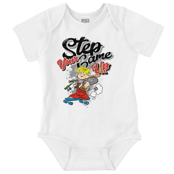 Dennis The Menace Step Your Game Up Bodysuit Jumper Boys Infant Baby Brisco Brands NB