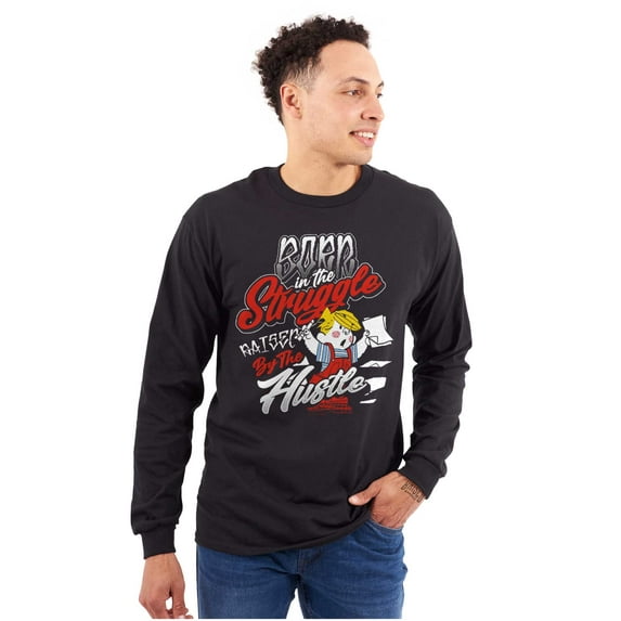 Dennis The Menace Struggle and Hustle Men's Long Sleeve Tee T Shirt Brisco Brands S
