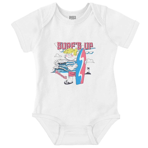 Dennis The Menace Surfs Up Hawaii Romper Boys or Girls Infant Baby Brisco Brands NB