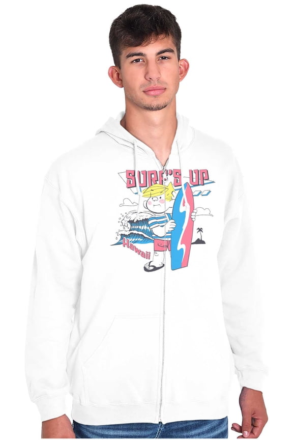 Dennis The Menace Surfs Up Hawaii Zip Up Hoodie Men's Women's Brisco Brands S
