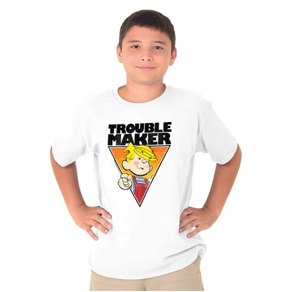 Dennis The Menace Trouble Maker Crewneck T Shirts Boy Girl Teen Brisco Brands X