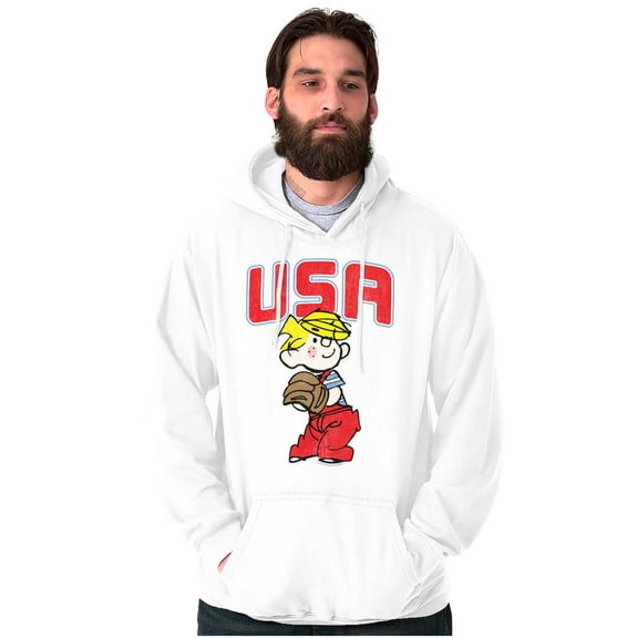 Dennis The Menace USA Baseball Hoodie Sweatshirt Women Men Brisco Brands S
