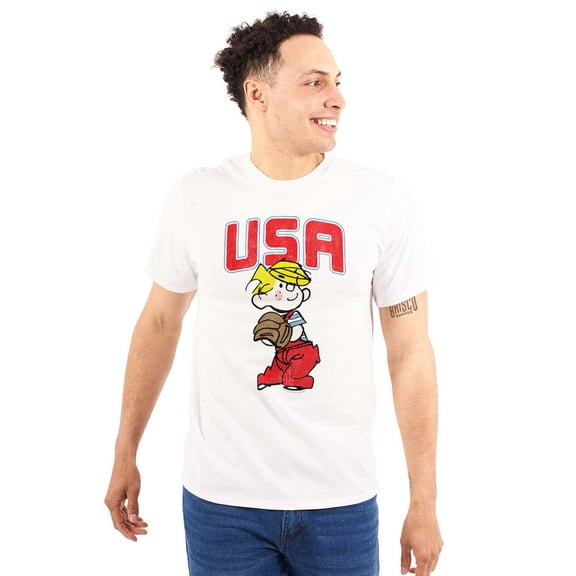 Dennis The Menace USA Baseball Men's Graphic T Shirt Tees Brisco Brands S