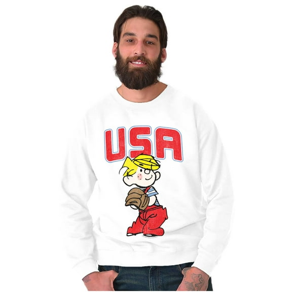 Dennis The Menace USA Baseball Sweatshirt for Men or Women Brisco Brands S