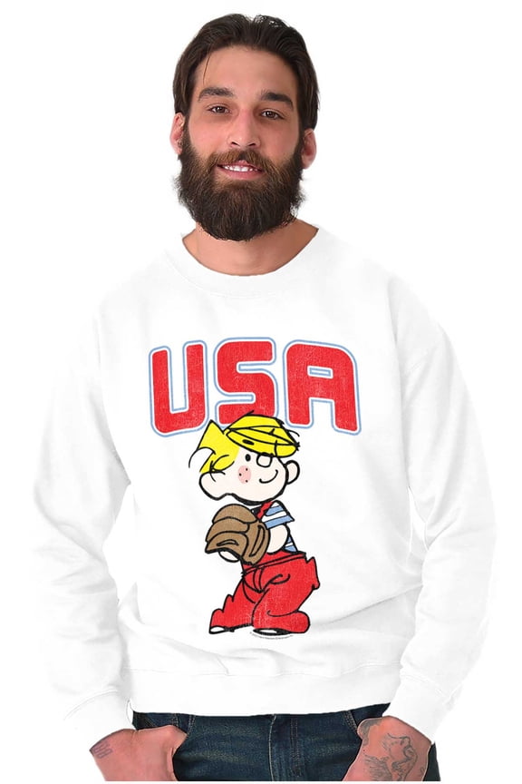 Dennis The Menace USA Baseball Sweatshirt for Men or Women Brisco Brands S