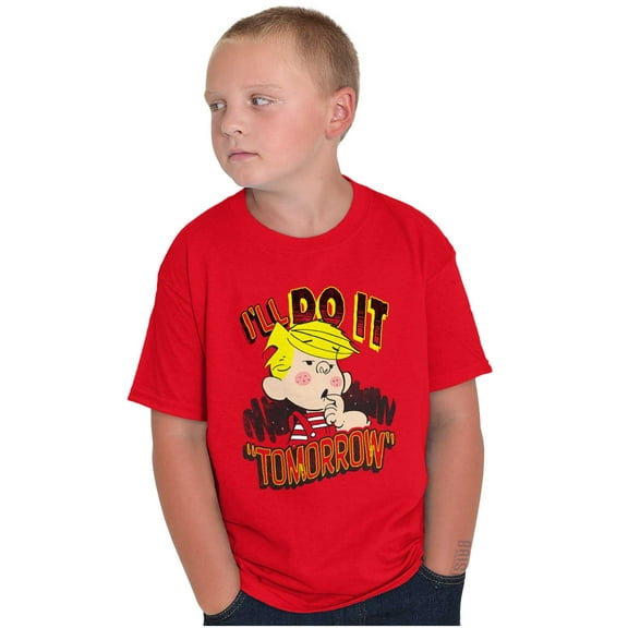 Dennis The Menace Will Do It Tomorrow Boys Kids T Shirt Tees Tops Teen Brisco Brands L