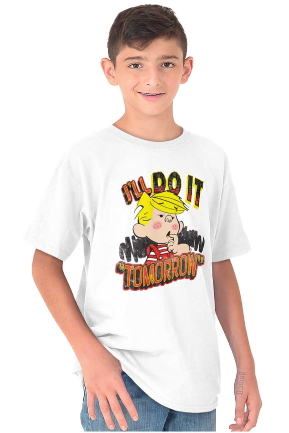 Dennis The Menace Will Do It Tomorrow Boys Kids T Shirt Tees Tops Teen Brisco Brands X