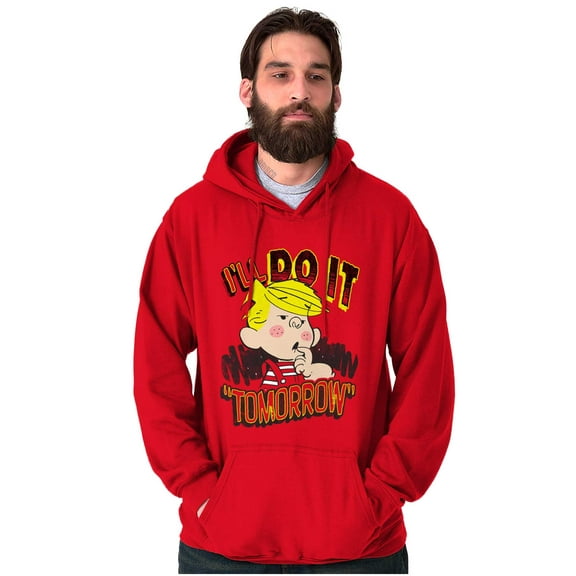 Dennis The Menace Will Do It Tomorrow Hoodie Hooded Sweatshirt Men Brisco Brands L