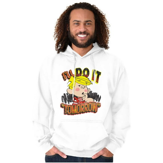 Dennis The Menace Will Do It Tomorrow Hoodie Hooded Sweatshirt Men Brisco Brands L