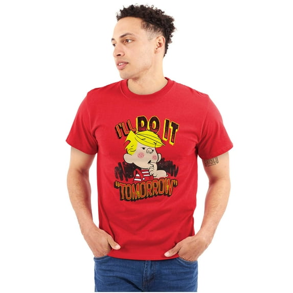 Dennis The Menace Will Do It Tomorrow Men's Big & Tall Crewneck Graphic Tee Brisco Brands 3X
