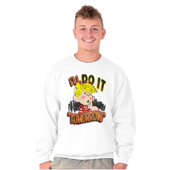 Dennis The Menace Will Do It Tomorrow Men's Crewneck Sweatshirt Brisco Brands X