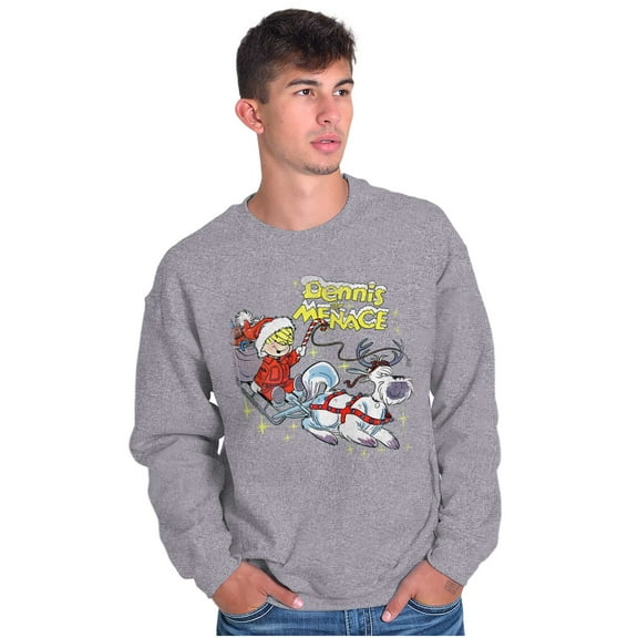 Dennis The Menace Winter Sleigh Ride Unisex Plus Size Sweatshirt Brisco Brands 2X