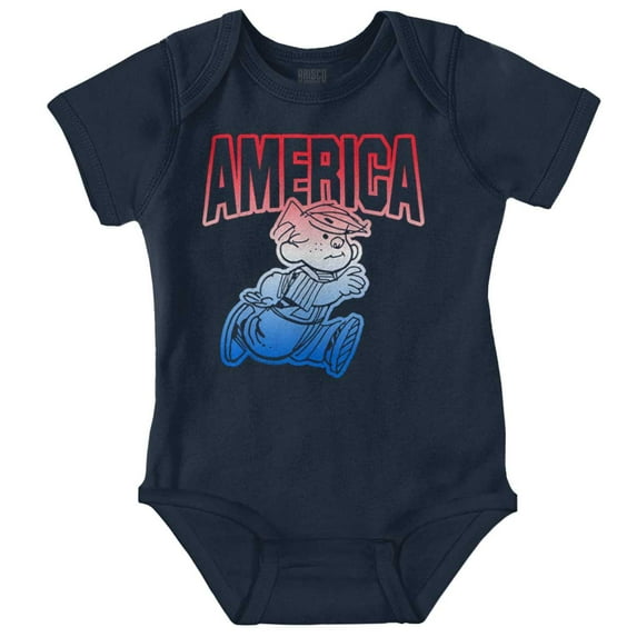 Dennis the Menace American Patriot Romper Boys or Girls Infant Baby Brisco Brands 12M