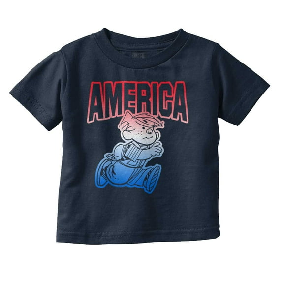 Dennis the Menace American Patriot Toddler Boy Girl T Shirt Infant Toddler Brisco Brands 2T