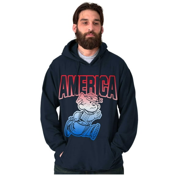 Dennis the Menace American Patriot Unisex Plus Size Hoodie Brisco Brands 3X