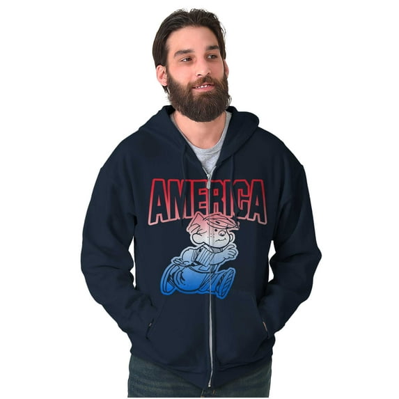 Dennis the Menace American Patriot Unisex Plus Size Zip Hoodie Brisco Brands 3X