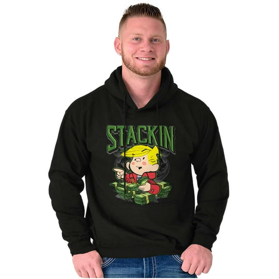 Dennis the Menace Stackin Money Men Big & Tall Graphic Hoodie Brisco Brands 2X
