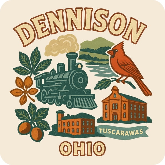 Dennison Ohio Keepsakes Souvenir Vinyl Sticker – Destination Travel Keepsake Collectible (4-Inches Wide)