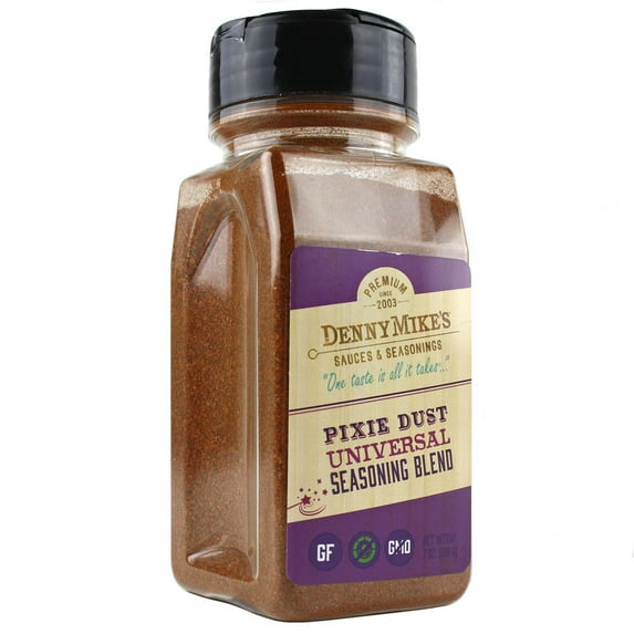 Denny Mikes 7 Oz Pixie Dust Universal Seasoning Blend Gluten Free & Fat Free