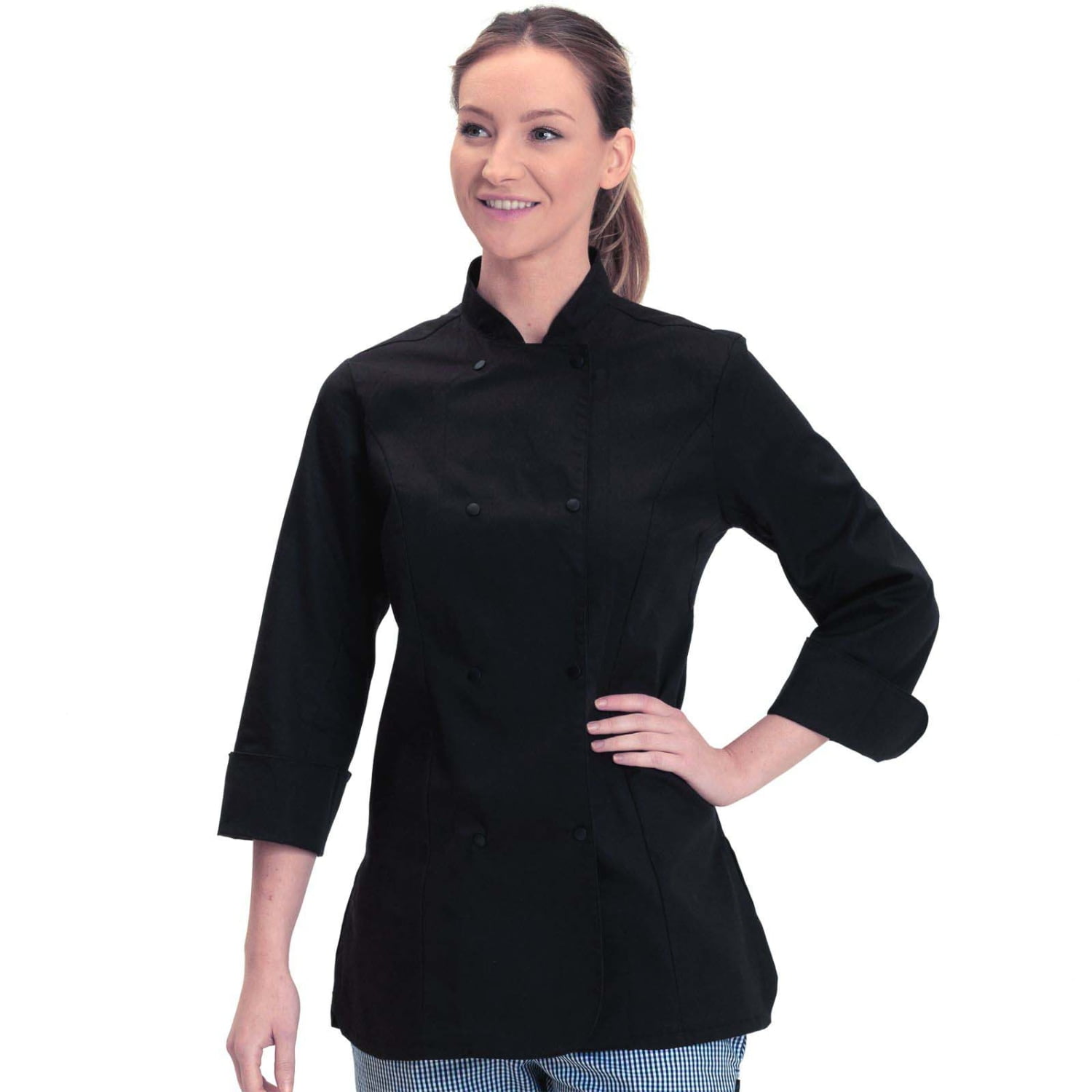 Dennys Womens Long Sleeve Fitted Chef Jacket Walmart