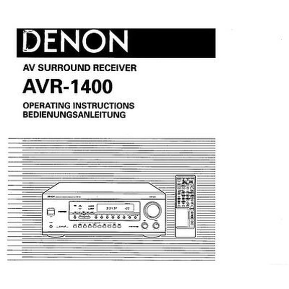 Instruction Manual ONLY for Denon AVR-1400 Receiver Owners Manual REPRINT