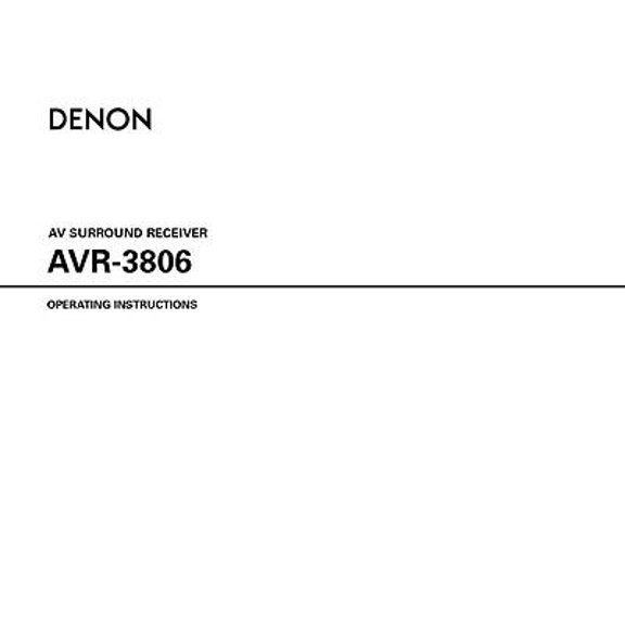 Instruction Manual ONLY for Denon AVR-3806 AV Receiver Owners Manual REPRINT