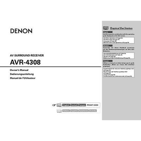 Instruction Manual ONLY for Denon AVR-4308 AV Receiver Owners Manual REPRINT