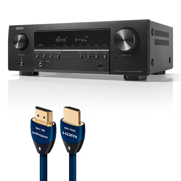 Denon AVR-S670H 5.2 Channel 8K Home Theater Receiver with AudioQuest SKY 3m HDMI Cable