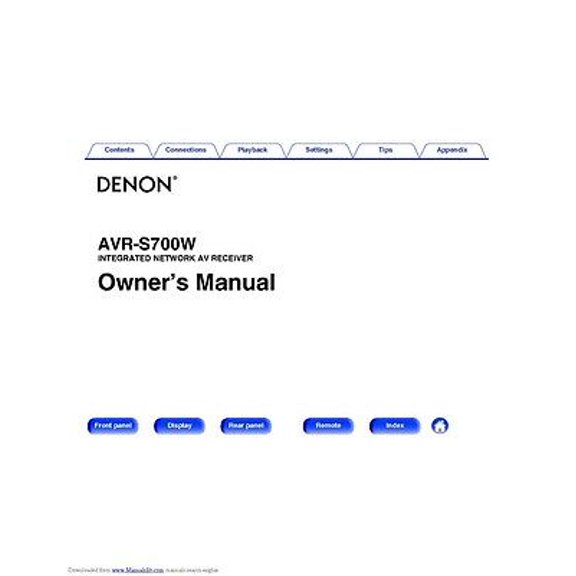 Instruction Manual ONLY for Denon AVR-S700W Receiver Amplifier Owners Manual REPRINT