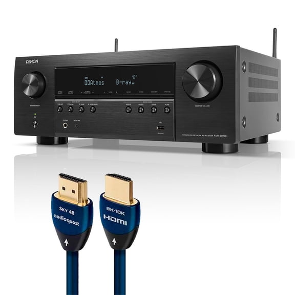 Denon AVR-S970H 7.2 Channel 8K Receiver Bundle with AudioQuest SKY 3m HDMI Cable