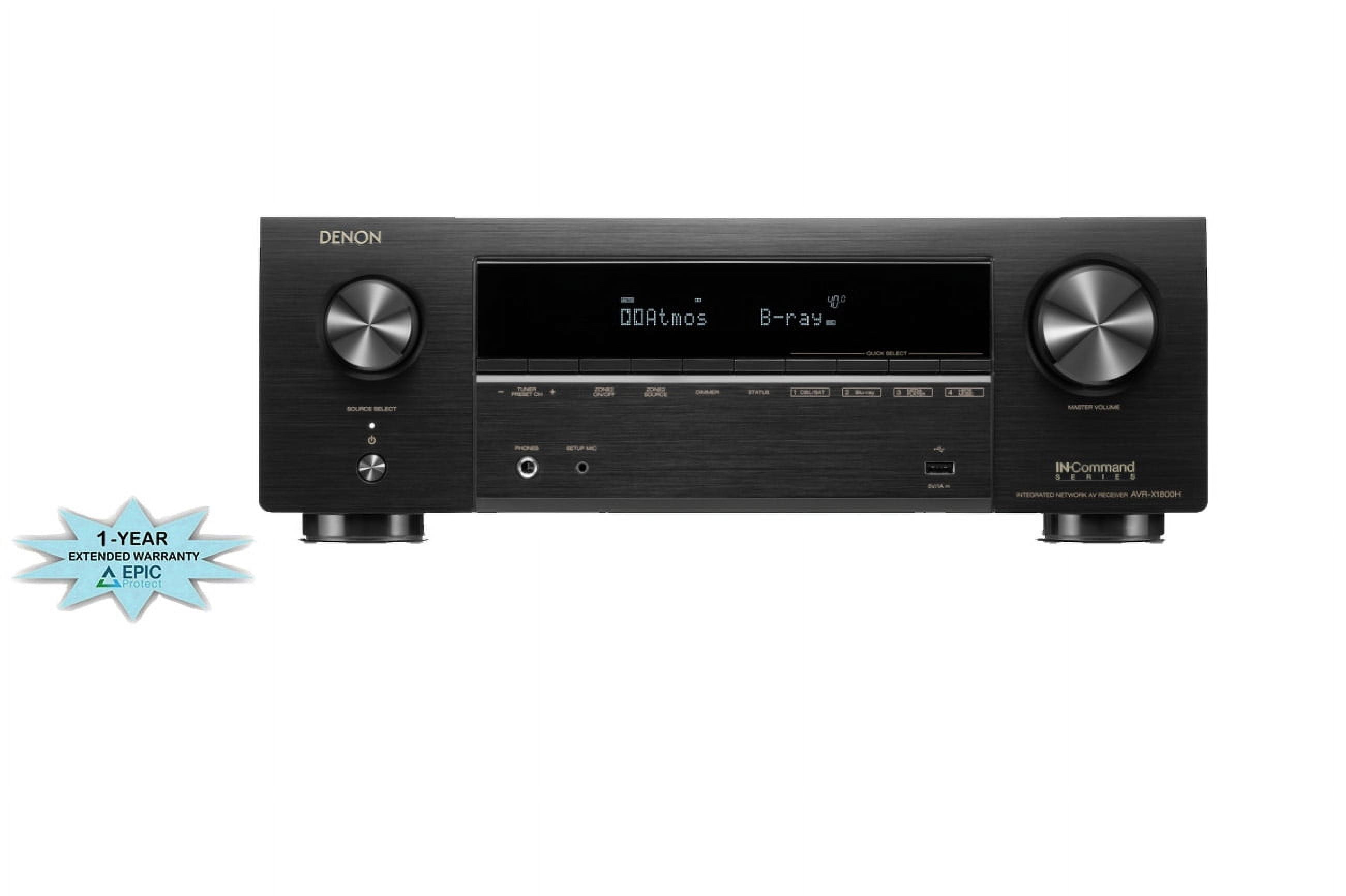 Receiver Stereo 8K HEOS Built-In DRA-900H AV Channel Denon with 2.1