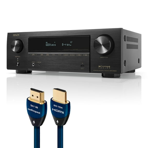 Denon AVRX1800H 7.2 Channel 8K Receiver with AudioQuest SKY 3m HDMI Cable