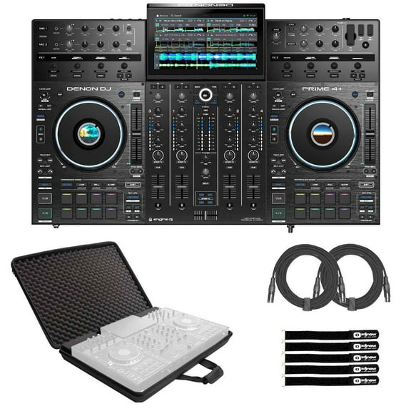 Denon DJ PRIME 4+ 4-Deck Standalone DJ Controller with Soft Magma CTRL Case Package