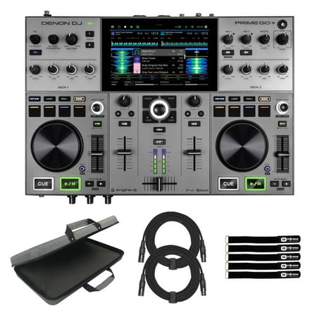 Denon DJ PRIME GO+ Portable Battery-Powered Standalone DJ Controller with EVA Case Package