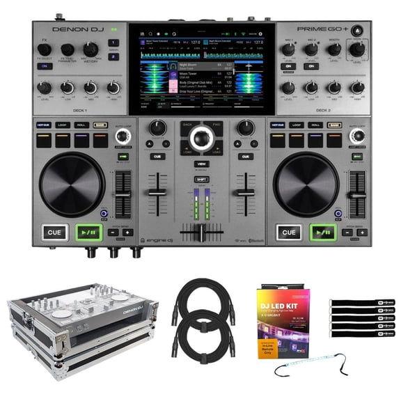 Denon DJ PRIME GO+ Portable Battery-Powered Standalone DJ Controller with Flight Case Package