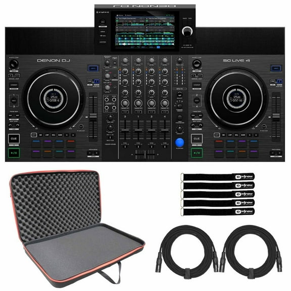 Denon DJ SC LIVE 4 4-Deck Standalone DJ Controller with EVA Molded Hard-Shell Bag Package