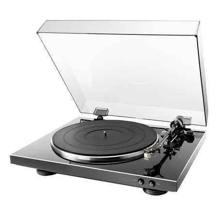 Denon - DP-300F Fully Automatic Analog Turntable with Built-In Phono Equalizer, Unique Tonearm Design, Slim Design - Black
