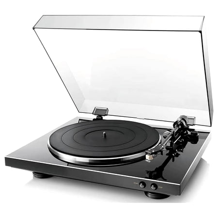 Denon - DP-300F Fully Automatic Analog Turntable with Built-In Phono Equalizer, Unique Tonearm Design, Slim Design - Black