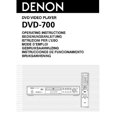 thumbnail image 1 of Instruction Manual ONLY for Denon DVD-700 DVD Player Owners Manual REPRINT, 1 of 1