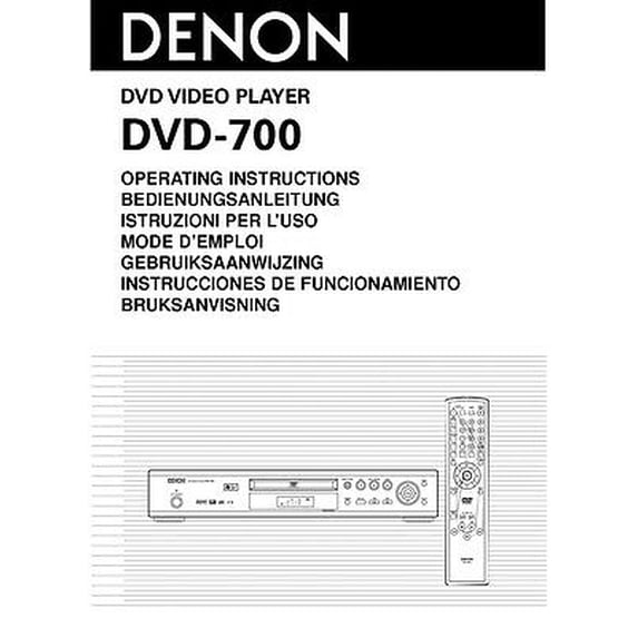 Instruction Manual ONLY for Denon DVD-700 DVD Player Owners Manual REPRINT