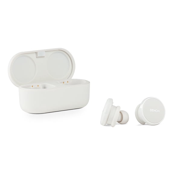 Denon PerL Pro True Wireless Earbuds with Active Noise Cancellation, Spatial Audio, and Adaptive Acoustic Technology (White)