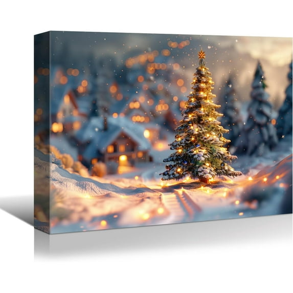 Denozer Large Christmas Wall Art - Santa Wall Art, Christmas Canvas, Winter Wall Art, Christmas Pictures, Christmas Poster - 18x12 inches