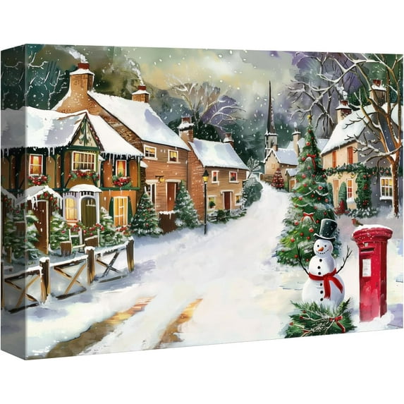 Denozer Large Christmas Wall Art - Santa Wall Art, Christmas Canvas, Winter Wall Art, Christmas Pictures, Christmas Poster - 18x12 inches