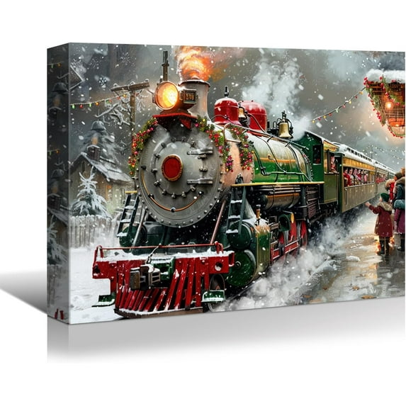 Denozer Large Christmas Wall Art - Santa Wall Art, Christmas Canvas, Winter Wall Art, Christmas Pictures, Christmas Poster - 18x12 inches