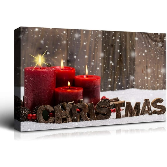 Denozer Large Christmas Wall Art - Santa Wall Art, Christmas Canvas, Winter Wall Art, Christmas Pictures, Christmas Poster - 18x12 inches