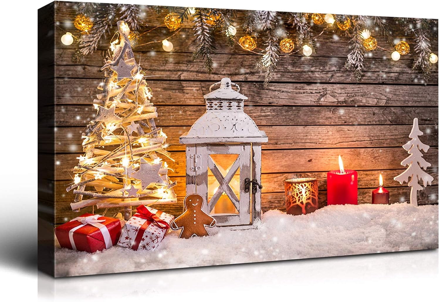 Denozer Large Christmas Wall Art - Santa Wall Art, Christmas Canvas ...