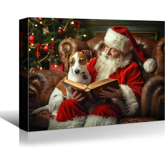 Denozer Large Christmas Wall Art - Santa Wall Art, Christmas Canvas, Winter Wall Art, Christmas Pictures, Christmas Poster - 18x12 inches