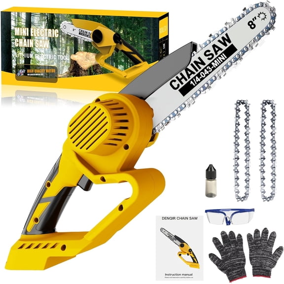 Tanbaby 8-inch Mini Chainsaw with Extension Pole, Cordless Mini Chainsaw for Dewalt 20V MAX Battery Powered (NO Battery) for Wood Cut Tree Trimmer